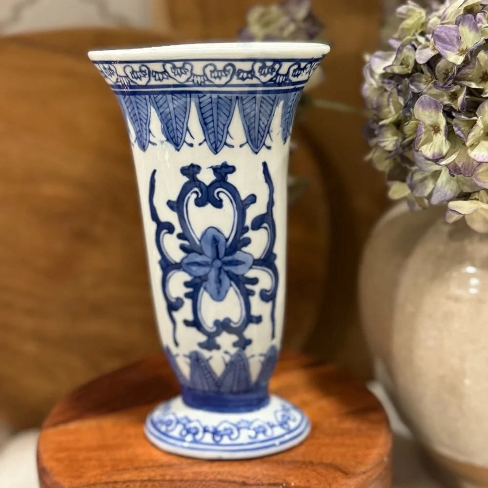 Collection of Vintage Blue and White Ceramic Blue & White  Vases